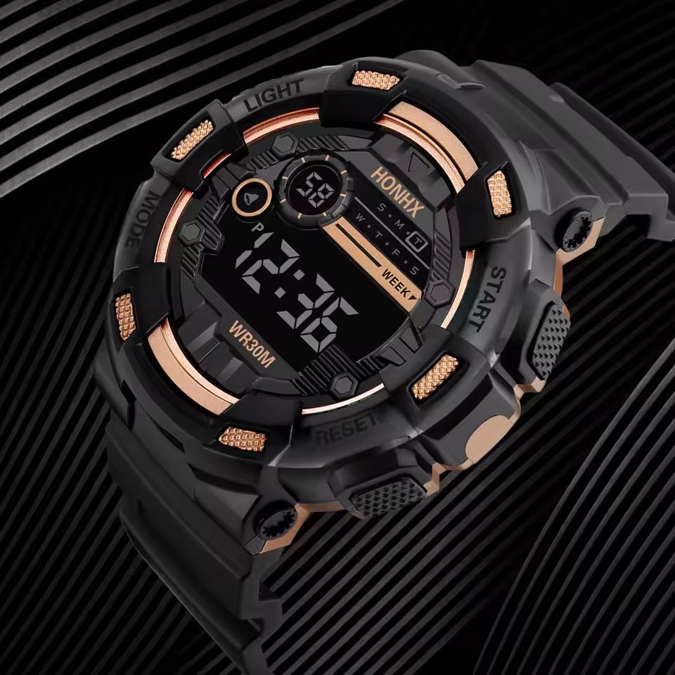 Bestselling Men's Sports Waterproof Multifunctional LED Digital Watch for Middle School Students, Men' port Waterproof Multi Functional Electronic tudent Watch Night Light Timing