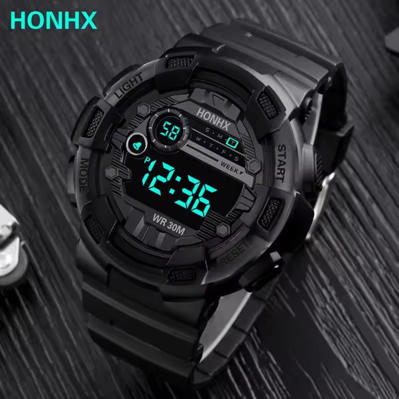 Bestselling Men's Sports Waterproof Multifunctional LED Digital Watch for Middle School Students, Men' port Waterproof Multi Functional Electronic tudent Watch Night Light Timing