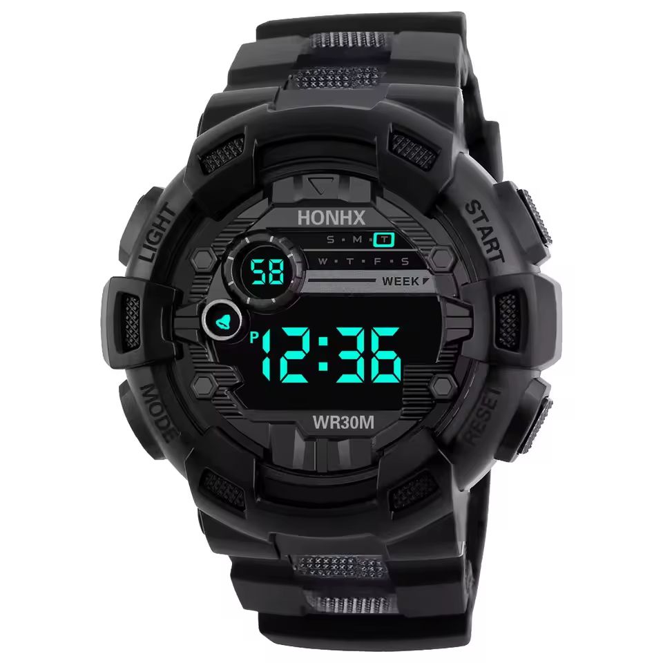 Bestselling Men's Sports Waterproof Multifunctional LED Digital Watch for Middle School Students, Men' port Waterproof Multi Functional Electronic tudent Watch Night Light Timing