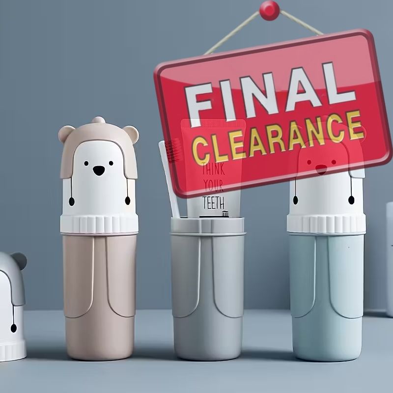 【Final Clearance】Portable Travel Toothbrush Box, 2-in-1 Toothpaste Travel Box Holder, Hard Plastic Toothbrush Box, Toothbrush Storage Box, Suitable for Travel, Business, Home, Camping