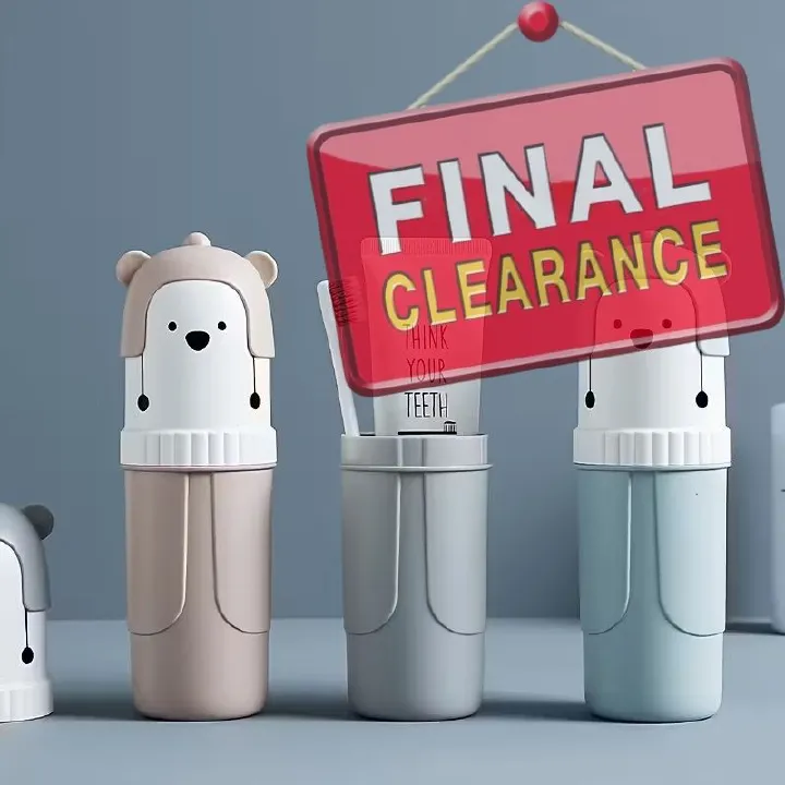 【Final Clearance】Portable Travel Toothbrush Box, 2-in-1 Toothpaste Travel Box Holder, Hard Plastic Toothbrush Box, Toothbrush Storage Box, Suitable for Travel, Business, Home, Camping