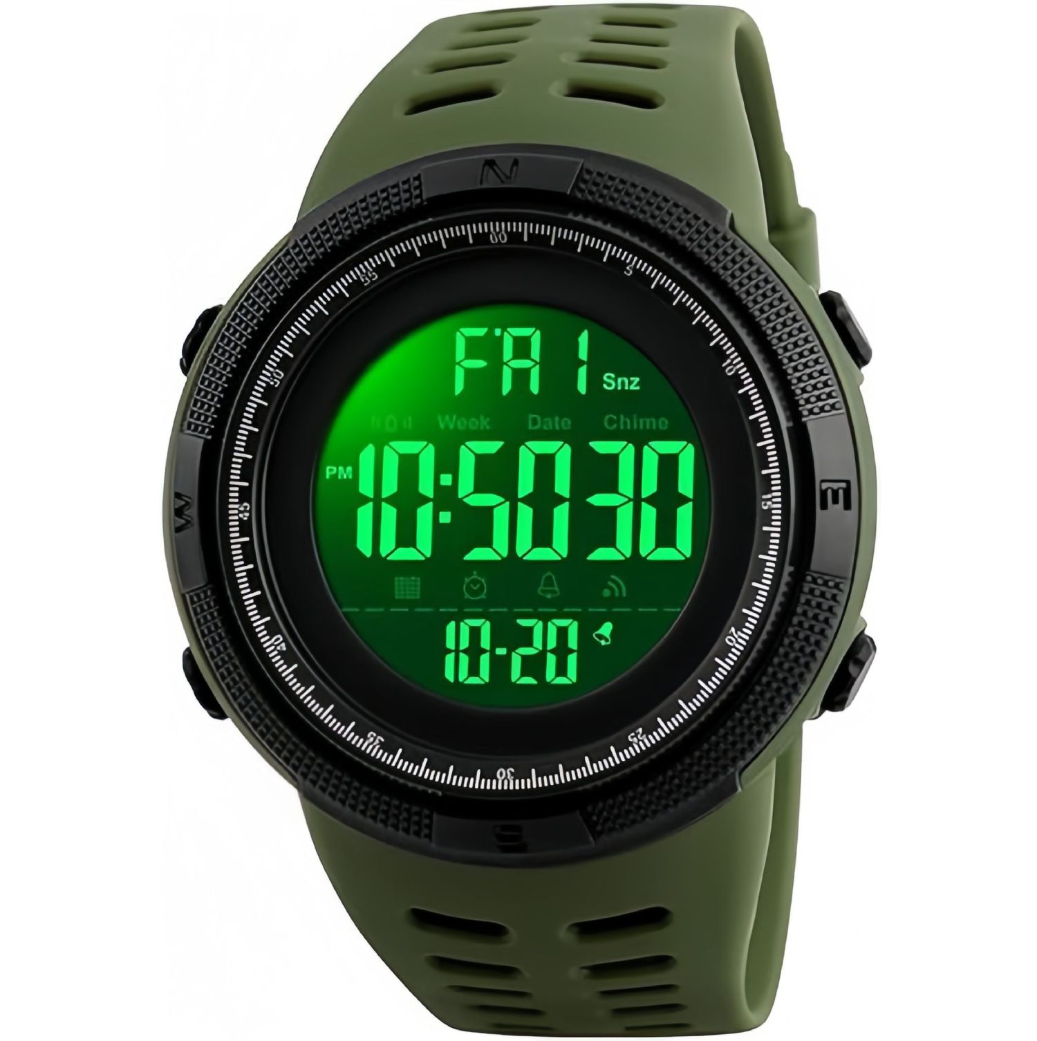 Mens Digital LED Sports Watch Military Multifunction 12H/24H Time Dual Time Alarm Countdown Back Light with Simple Design 164FT 50M Water Resistant Calendar Month Date Day Watch