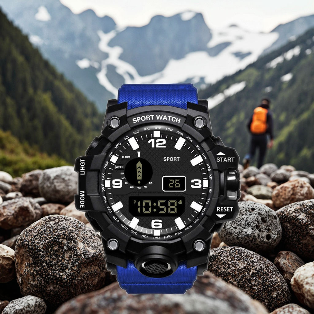 Sport Watch Digital Waterproof Watches Sport Military Tactical Analogue Watch Outdoor Electronic Ladies Wrist Watch LED Luminous Alarm Stopwatch Calendar Week Watches