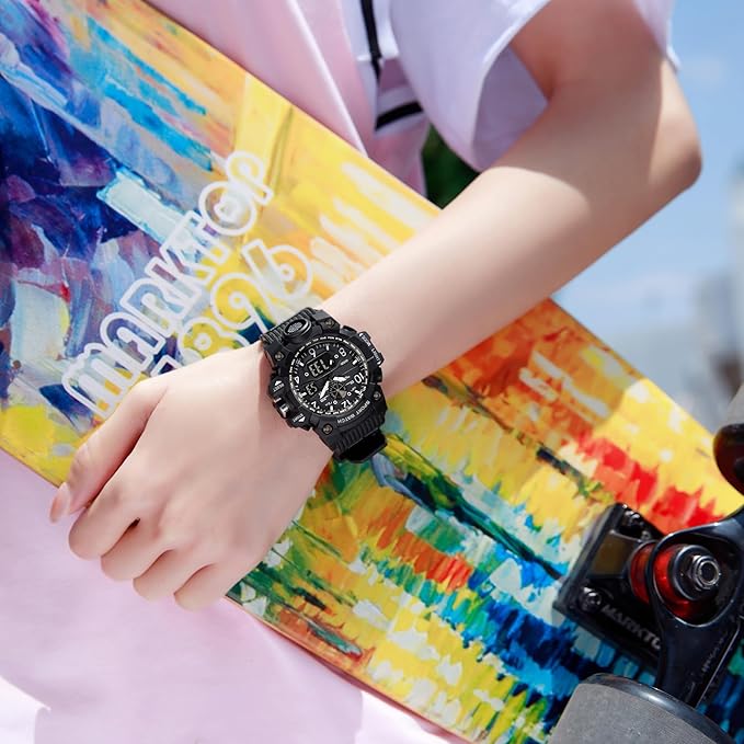 Sport Watch Digital Waterproof Watches Sport Military Tactical Analogue Watch Outdoor Electronic Ladies Wrist Watch LED Luminous Alarm Stopwatch Calendar Week Watches