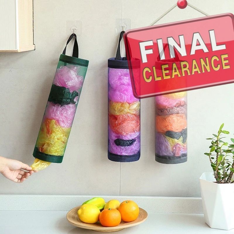 【Final Clearance】Kitchen Hanging Mesh Bag Organizer for Grocery and Garbage Bags - Space-Saving Storage with Durable Mesh