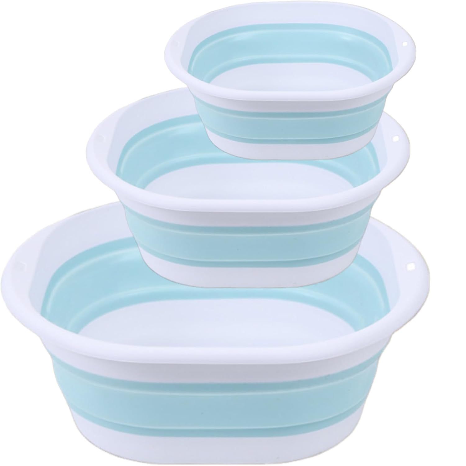 【Clearance Sale】3-piece folding washbasin set, foldable dishwasher basin, space-saving folding sink, suitable for apartments, camping, dishwashing, fruit and beverage container, hiking