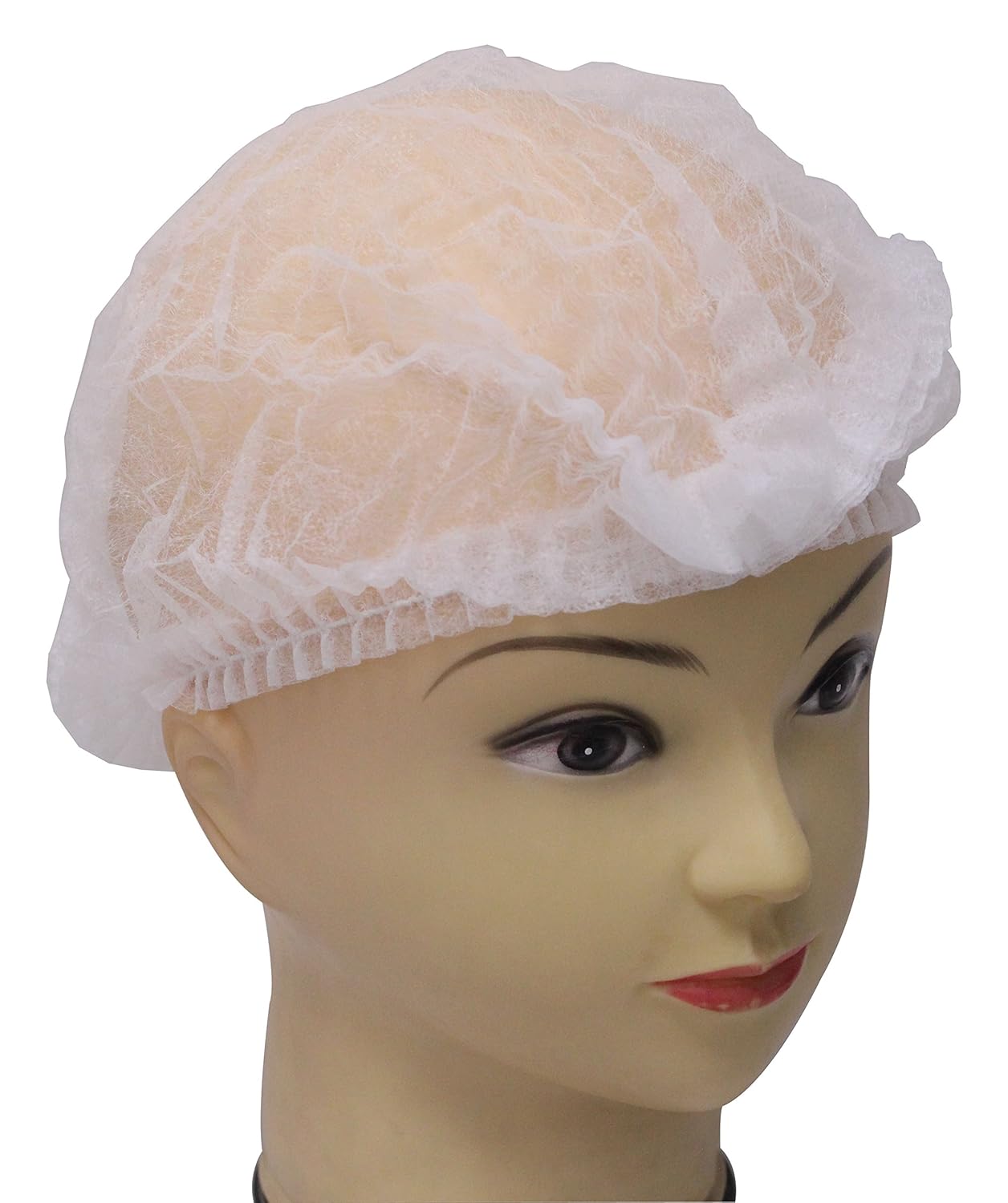 100 Pieces Disposable Bouffant Caps, 21inches Hair Net, Elastic Dust Cap for Food Service, Sleeping Head Cover