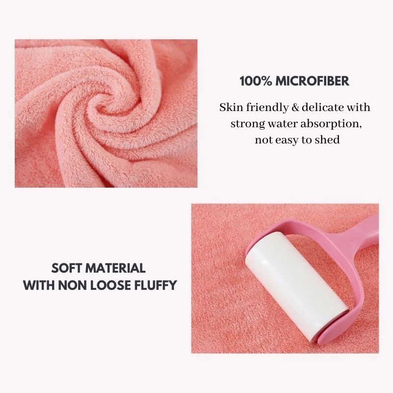 【Clearance Sale】Women's Large Bath Towels (140x70cm) Spa Body Wrap with Hand Towel (75x35cm) Set Lightweight Quick Dry Bathroom Hotel Towel Camping Towels Coral Velvet