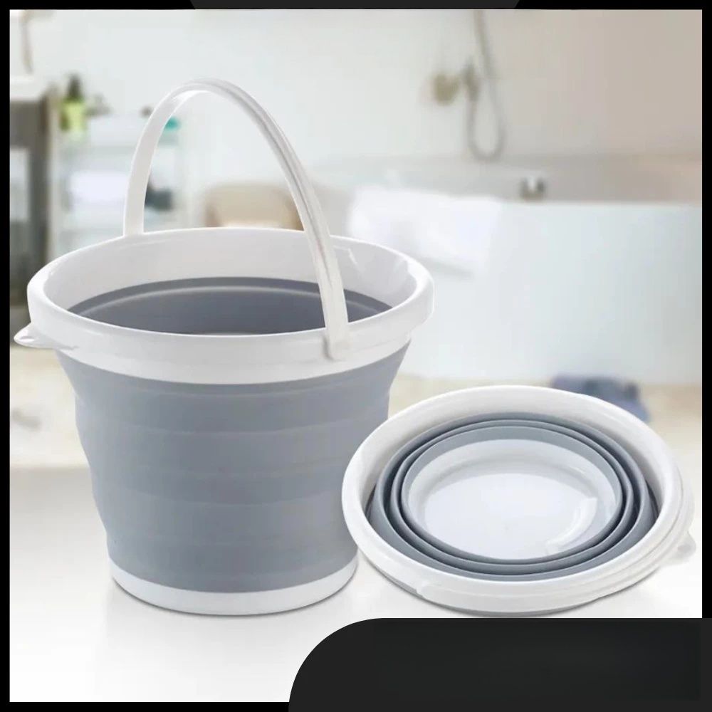 【Clearance Sale】Collapsible Mop Bucket and Ice Bucket-3L/5L/10L  Household Cleaning Silicone Dust Mops Bucket with no Wringer Set,Portable Bathroom Cleaning Supplies Bucket for Cleaning Caddy Spin Mop