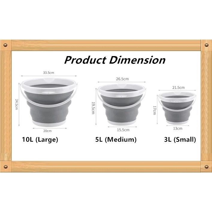 【Clearance Sale】Collapsible Mop Bucket and Ice Bucket-3L/5L/10L  Household Cleaning Silicone Dust Mops Bucket with no Wringer Set,Portable Bathroom Cleaning Supplies Bucket for Cleaning Caddy Spin Mop