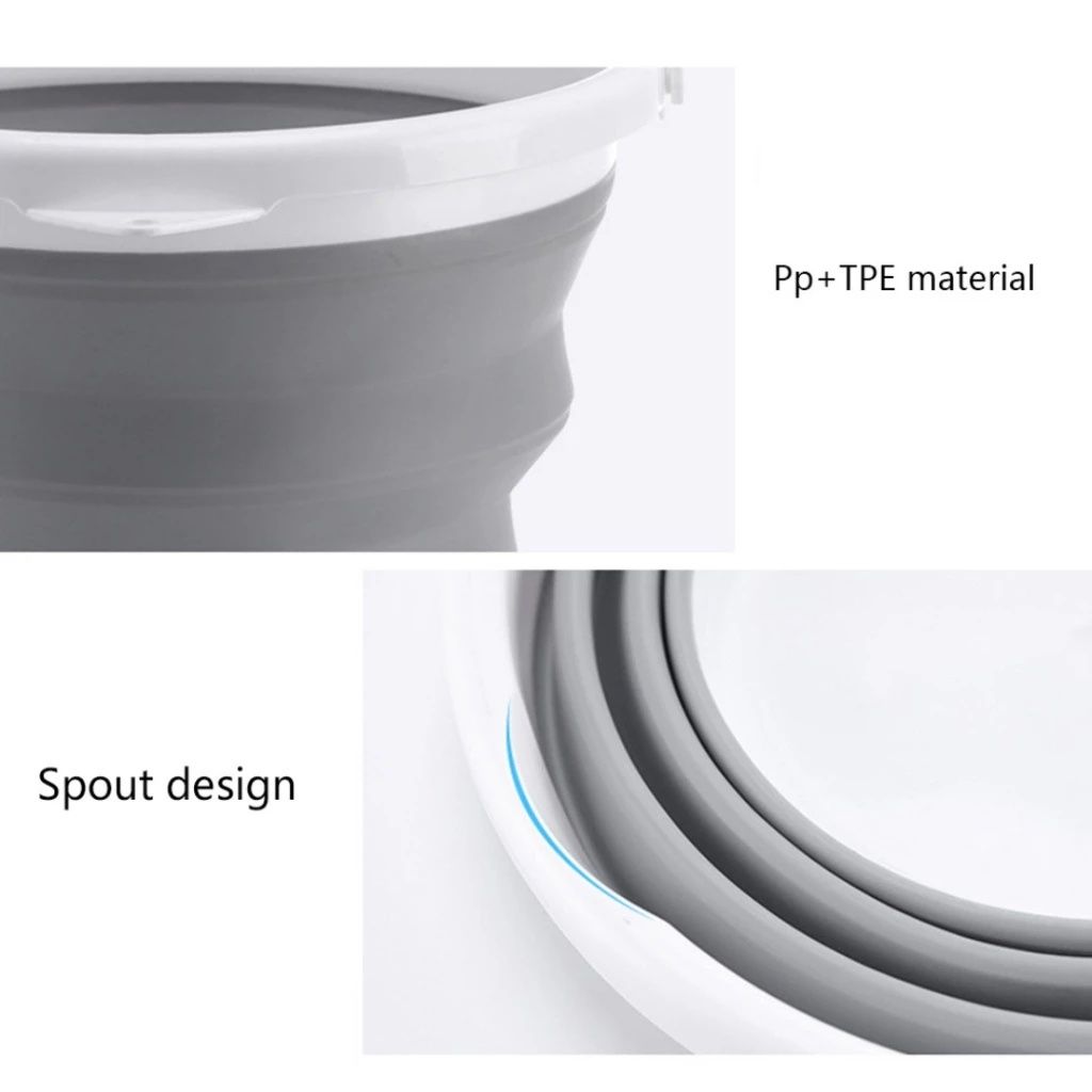 【Clearance Sale】Collapsible Mop Bucket and Ice Bucket-3L/5L/10L  Household Cleaning Silicone Dust Mops Bucket with no Wringer Set,Portable Bathroom Cleaning Supplies Bucket for Cleaning Caddy Spin Mop