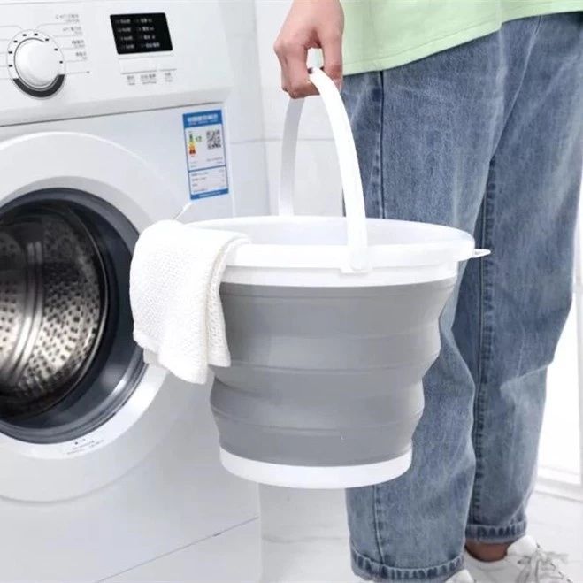 【Clearance Sale】Collapsible Mop Bucket and Ice Bucket-3L/5L/10L  Household Cleaning Silicone Dust Mops Bucket with no Wringer Set,Portable Bathroom Cleaning Supplies Bucket for Cleaning Caddy Spin Mop