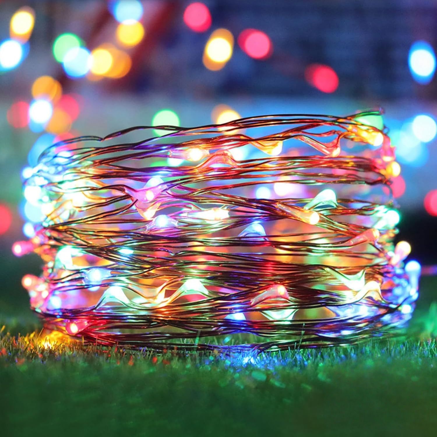 【Final Clearance】1 Pack Led Fairy Lights Solar energy Powered String Lights Waterproof Copper Wire 32 Feet 100 Led Firefly Starry Moon Lights for DIY Wedding Party Bedroom Patio Christmas (10m/32ft)