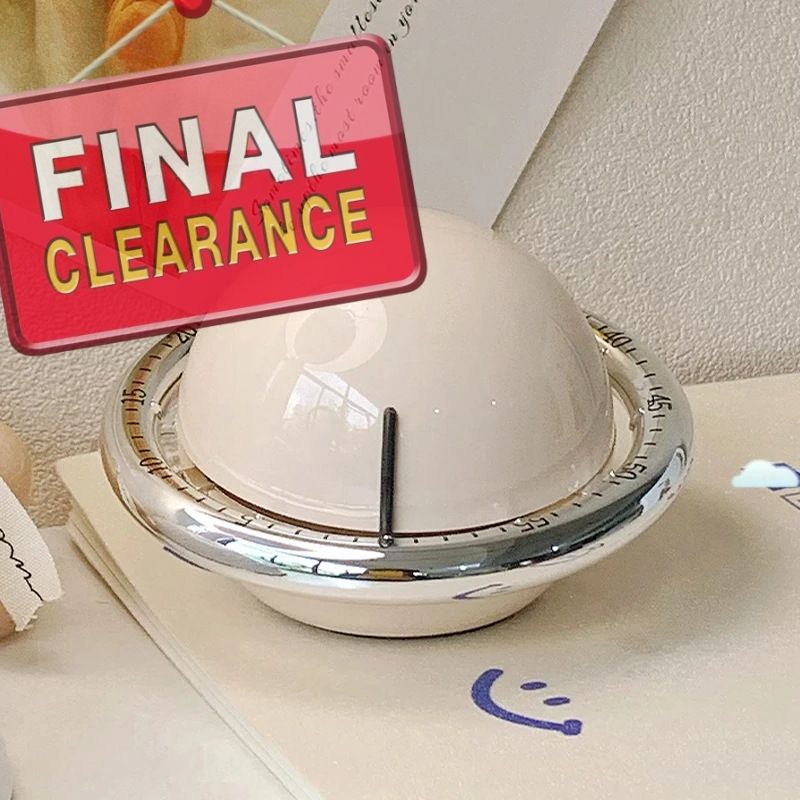 Mechanical Kitchen Timer, Magnetic Fridge Timer, Countdown Timer, Beige Planet Shape, 60 Minute Kitchen Timer, Alarm Clock for Cooking, Fitness, Baking, Baking, Classroom