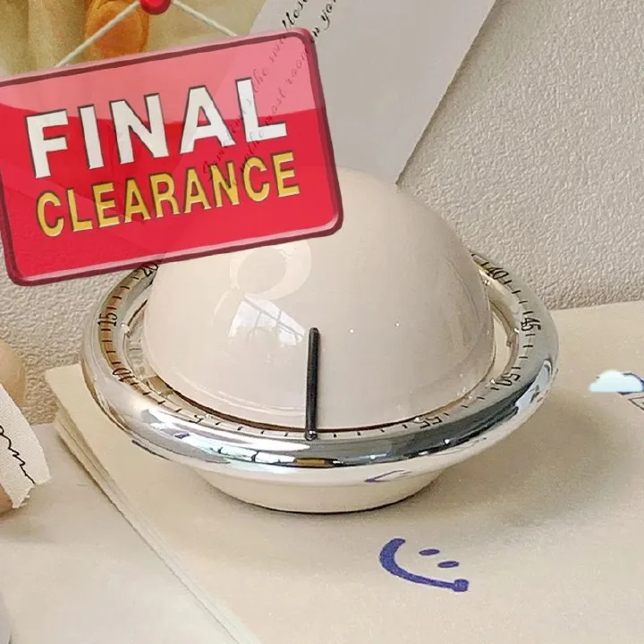 Mechanical Kitchen Timer, Magnetic Fridge Timer, Countdown Timer, Beige Planet Shape, 60 Minute Kitchen Timer, Alarm Clock for Cooking, Fitness, Baking, Baking, Classroom