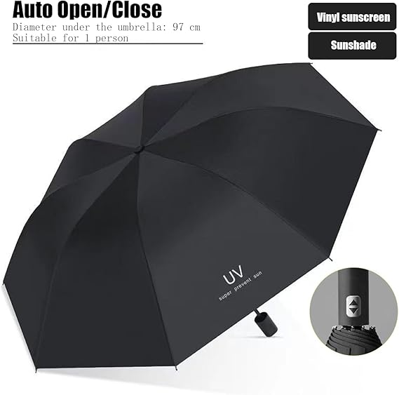 Travel Essentials Umbrella Windproof Compact Collapsible Light, Automatic, Strong and Portable, Wind Resistant Folding Small Umbrella for Rain