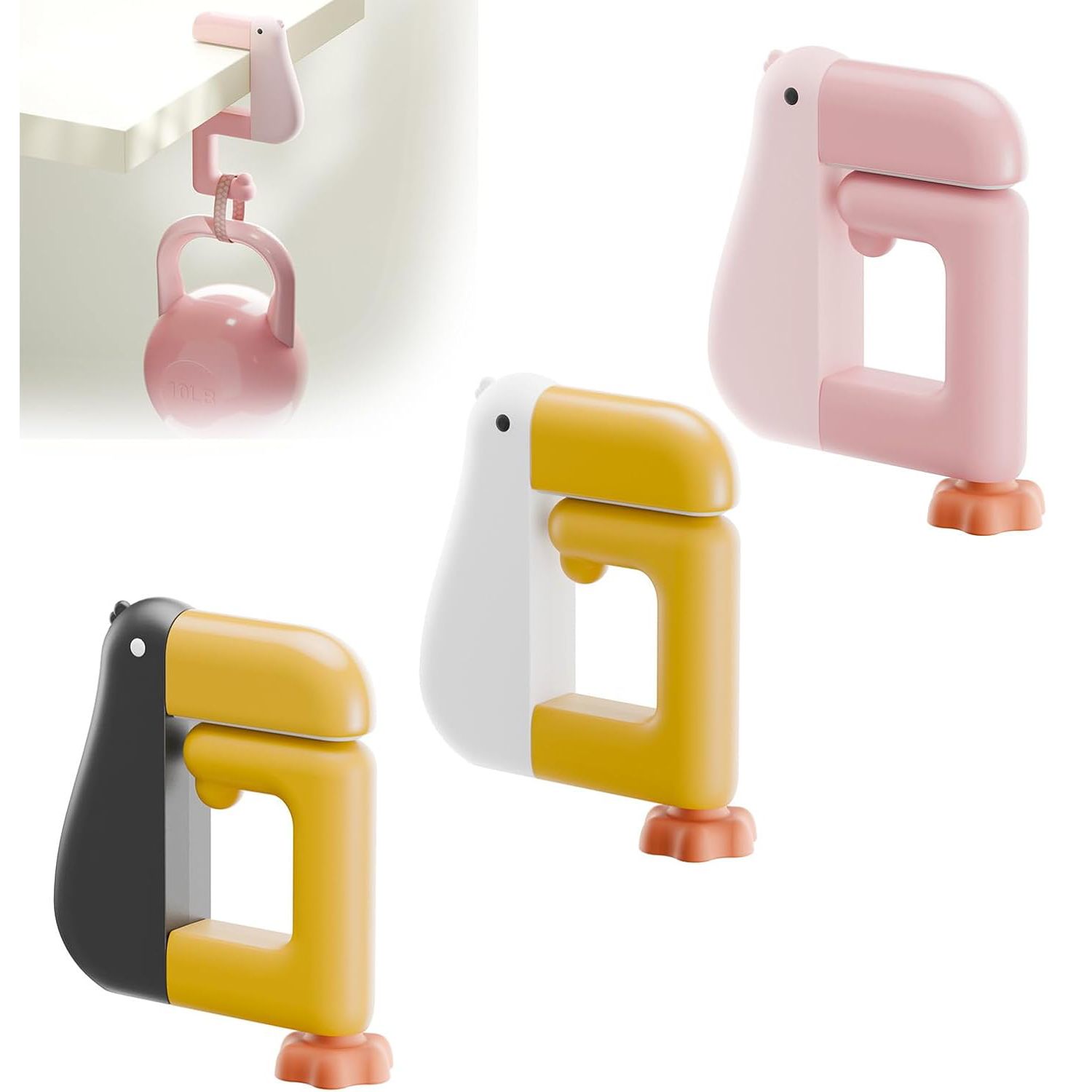 【Clearance Sale】Portable Duck Shaped Detachable Non-Slip Folding Table Hook – No-Drill Purse Hanger & Bag Clamp for School/Office Desk Storage & Organization