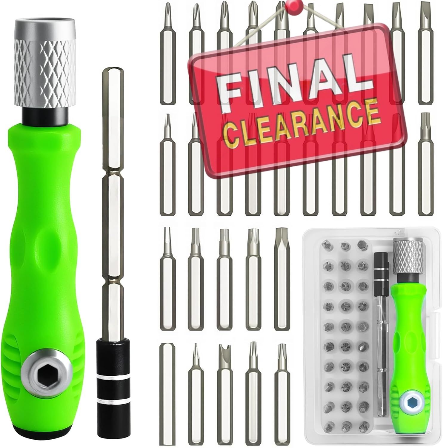 【Clearance Sale】32 in 1 Small Precision Screwdriver Set, Magnetic Mini Screwdriver Set, Professional Tiny Repair Tool Kit for Glasses, Watches, Laptop, Electronics, Toys, Jewelry, Computers