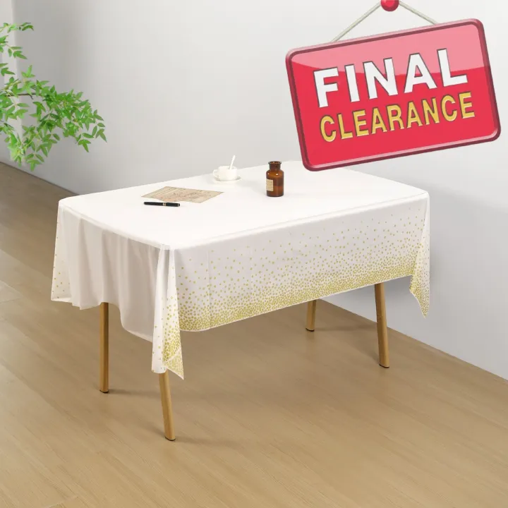 【Clearance Sale】PEVA Dot Tablecloth, White/Black PEVA Table Cloths for Parties Disposable, 137x274cm Waterproof Rectangular Camping Tablecloth for Birthday Party Picnic Baby Shower