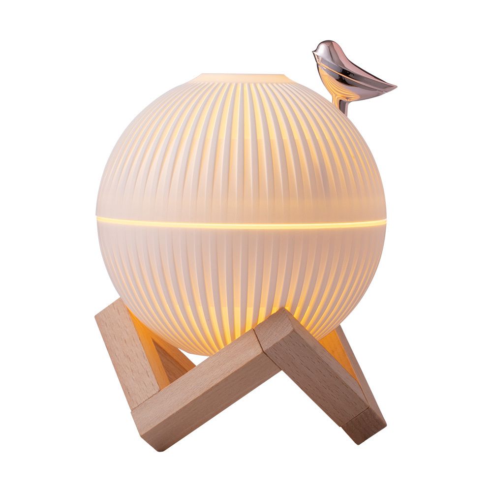 Lark Bird Ultrasonic Air Humidifier diffuser Maker Atomizer for Home / Office with wooden stand rechargable with 330 ml capacity