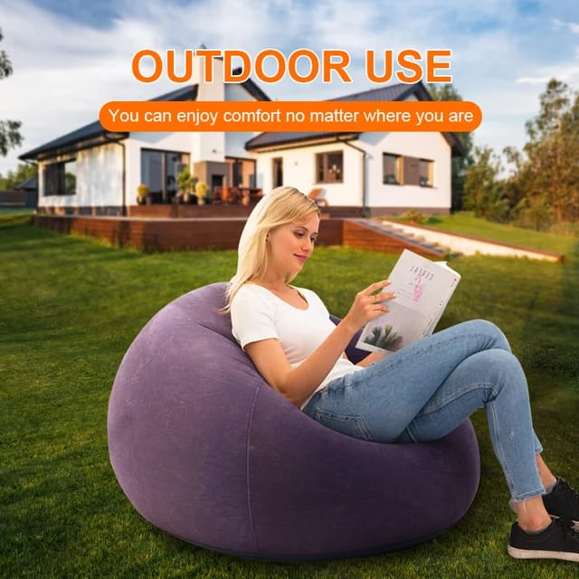 🛋️ Large Lazy Inflatable Sofa Seat / Inflatable Bean Bag with Free Manual Pump