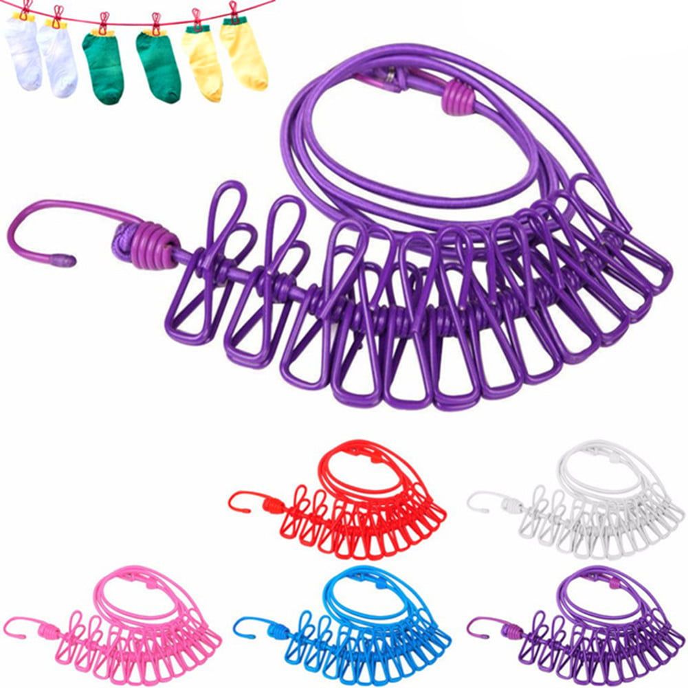 🧺 Strong 1.8m to 3.4m Adjustable Stretching Clothesline with 12 Pegs