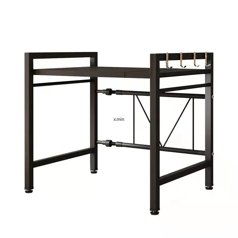 🍽️ Expandable Two-Layer Heavy-Duty Metallic Kitchen Microwave Stand/Organizer