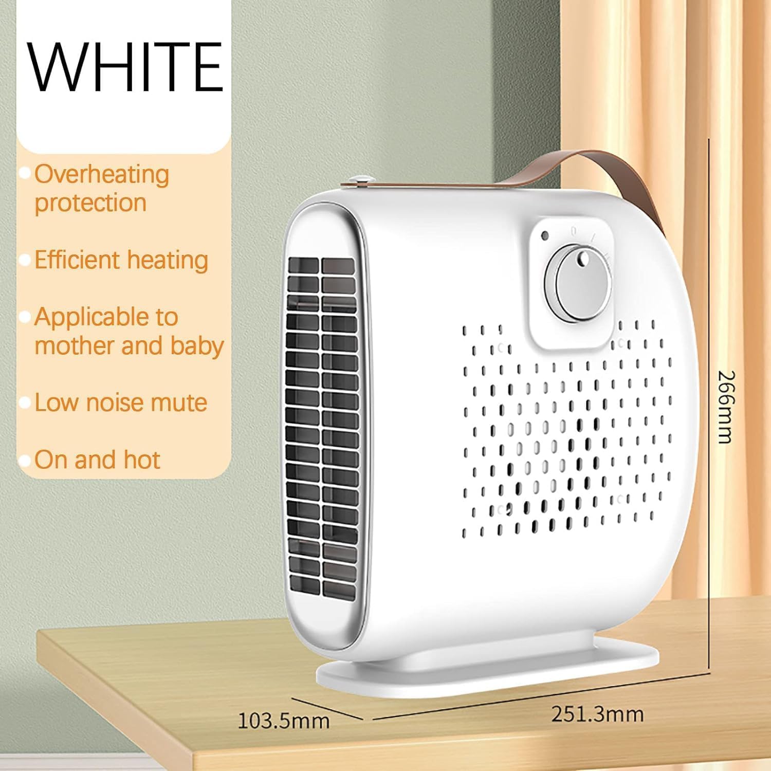 Reliable Electric Space Heater – Fast-Heating Ceramic Warmer with Overheat Protection & Super Wind Speed for Home