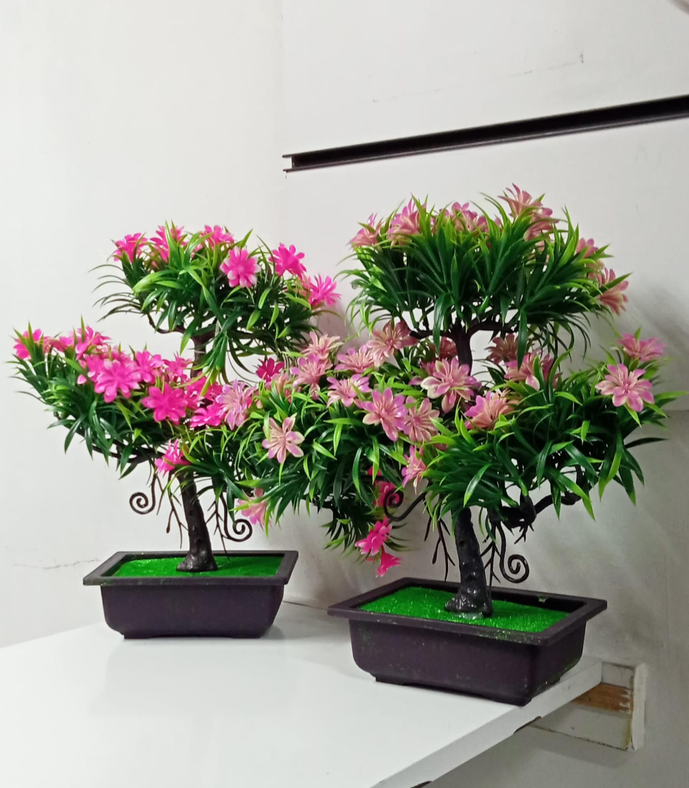 Artificial Bonsai Tree – 1Pc Faux Potted Plant for Home Office, Garden & Desk Decor | Low-Maintenance Artificial Flower Tree for Gifting, Desktop, Party & Interior Styling