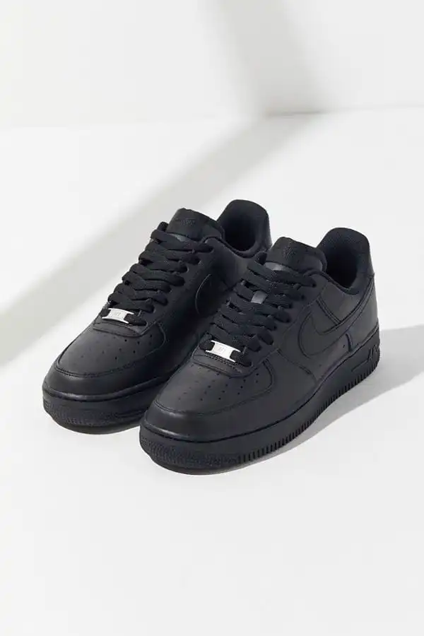 Air Force 1 Hard Leather Low Cut Black Grade 1 Airforce 1 High Quality Sneakers, Airforce 1 Unisex Shoes Affordable Men Women Sneakers