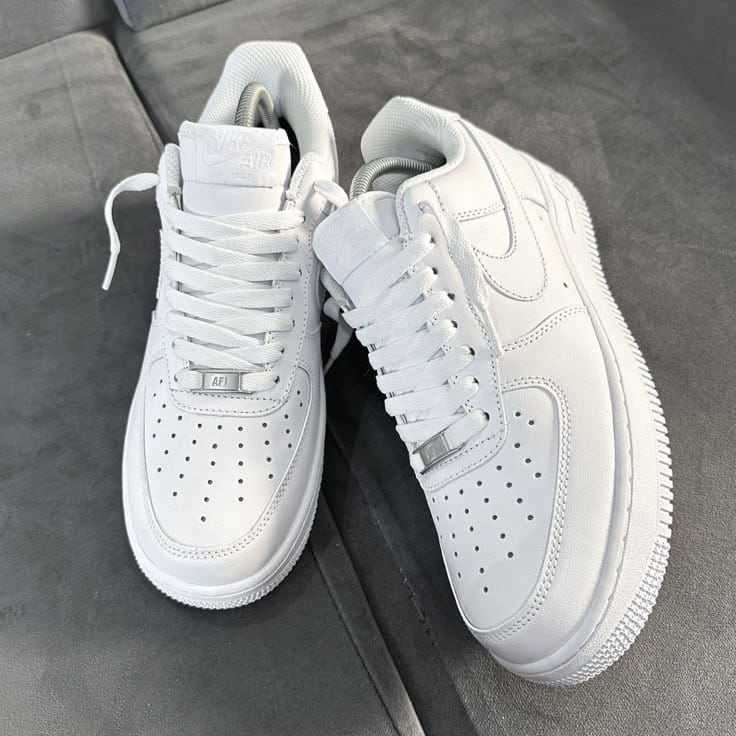 AIR FORCE 1 HARD LEATHER WHITE LOW CUT GRADE 1 AIRFORCE 1 HIGH QUALITY SNEAKERS, AIRFORCE 1 SHOES