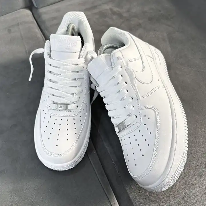AIR FORCE 1 HARD LEATHER WHITE LOW CUT GRADE 1 AIRFORCE 1 HIGH QUALITY SNEAKERS, AIRFORCE 1 SHOES
