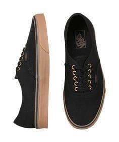 Vans Authentic Black Gum Low Top Canvas Shoes Men Women Casual Fashion Unisex Sneakers Old Skool Slip On Lace Up Brand New Original Shoes Imported