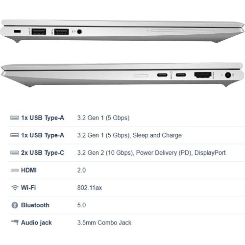 HP EliteBook 11th Generation New Offer Laptop 16GB RAM 512GB SSD Coding Gaming Computer 14" FHD Display, AMD Ryzen Pro Windows 11 Pro High Processing Power 12CPUs Fingeprint Scanner Face ID Portable