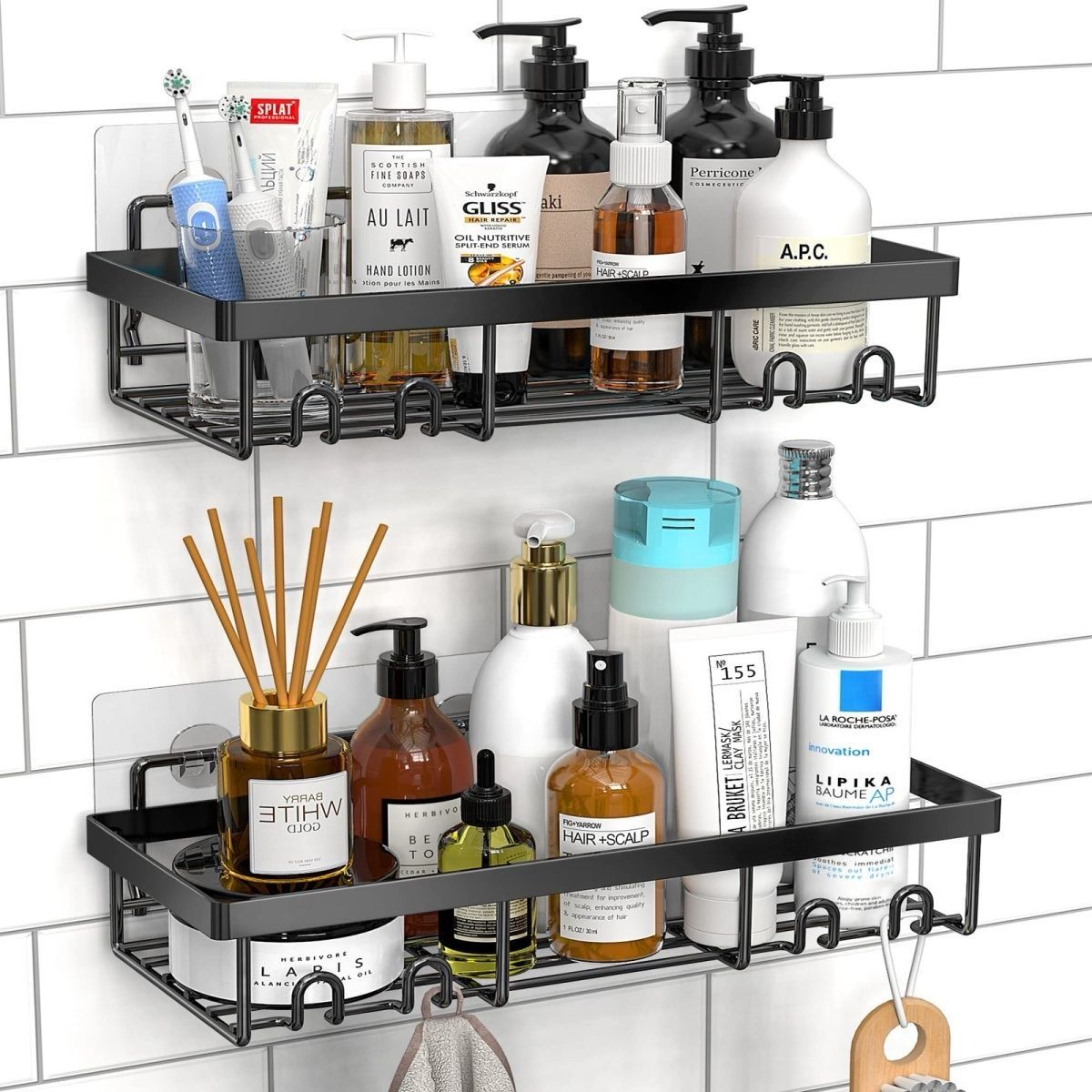 🛁 Multipurpose 2PCS Set Triangular Shower Caddy Shelf/ Wall Organizer