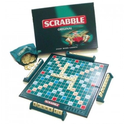 Scrabble Board Game 36×36cm – Classic Family Word Game for Kids & Adults, Early Childhood Educational Spelling Puzzle, Fun Learning Board Game for 2-4 Players – Improve Vocabulary & Strategy