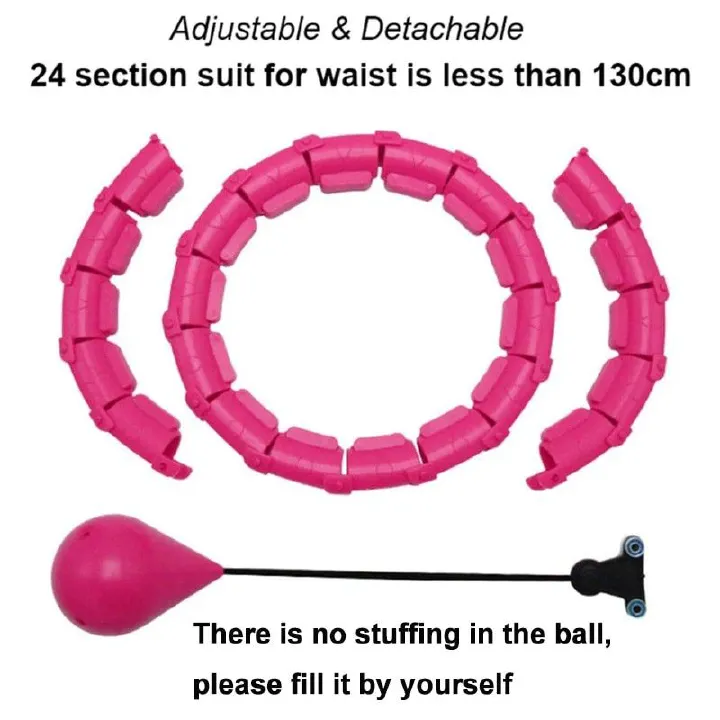 New Weighted Hula Hoop for Adults – 2-in-1 Fitness & Weight Loss, 24 Detachable Knots, Auto-Rotating Smart Hula Hoop for Core Workout & Waist Slimming