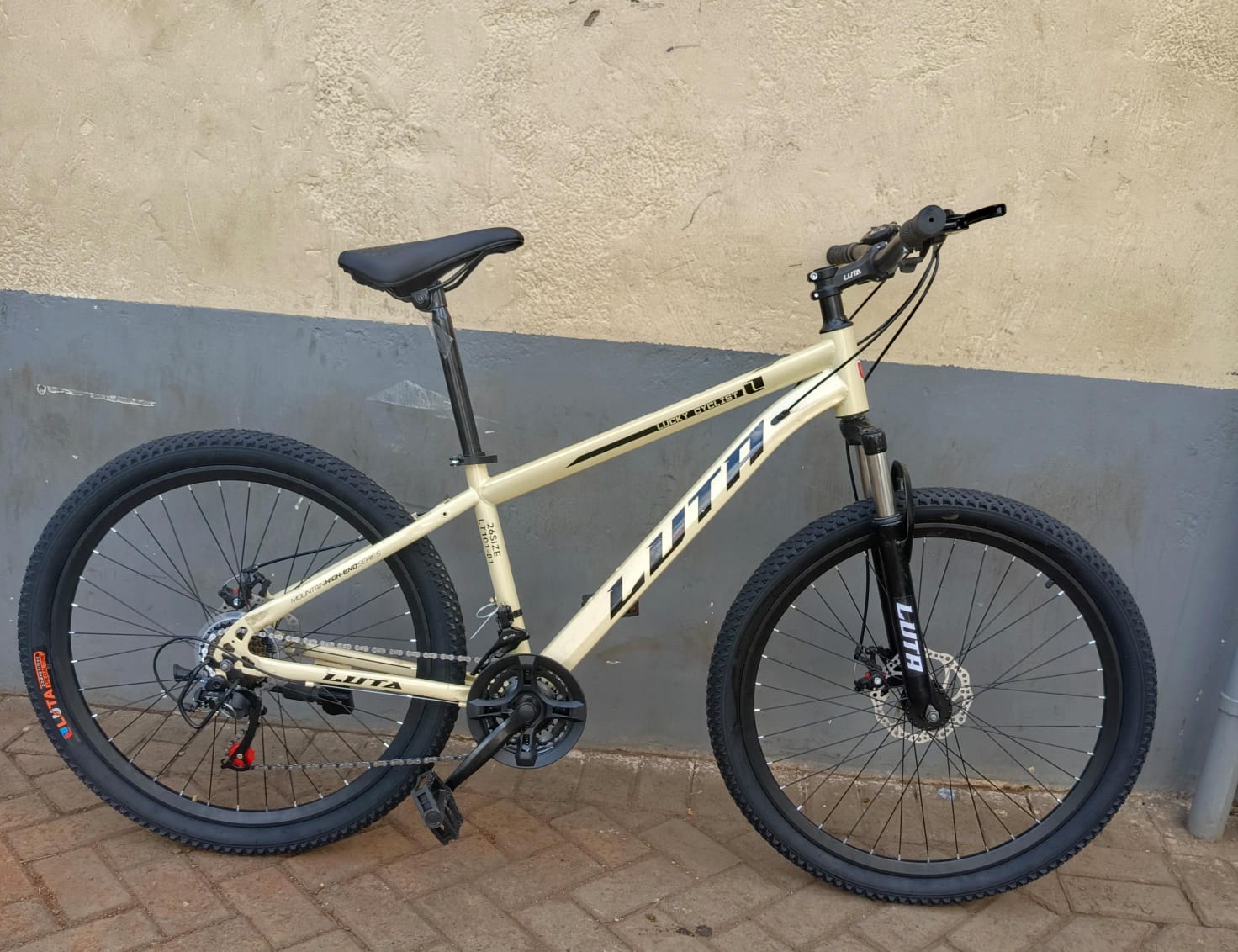Luta Size 26 Mountain Bike – Sturdy Off-Road Bicycle with Dual Suspension, All-Terrain Tires, and Front/Rear Disc Brakes for Teens & Adults