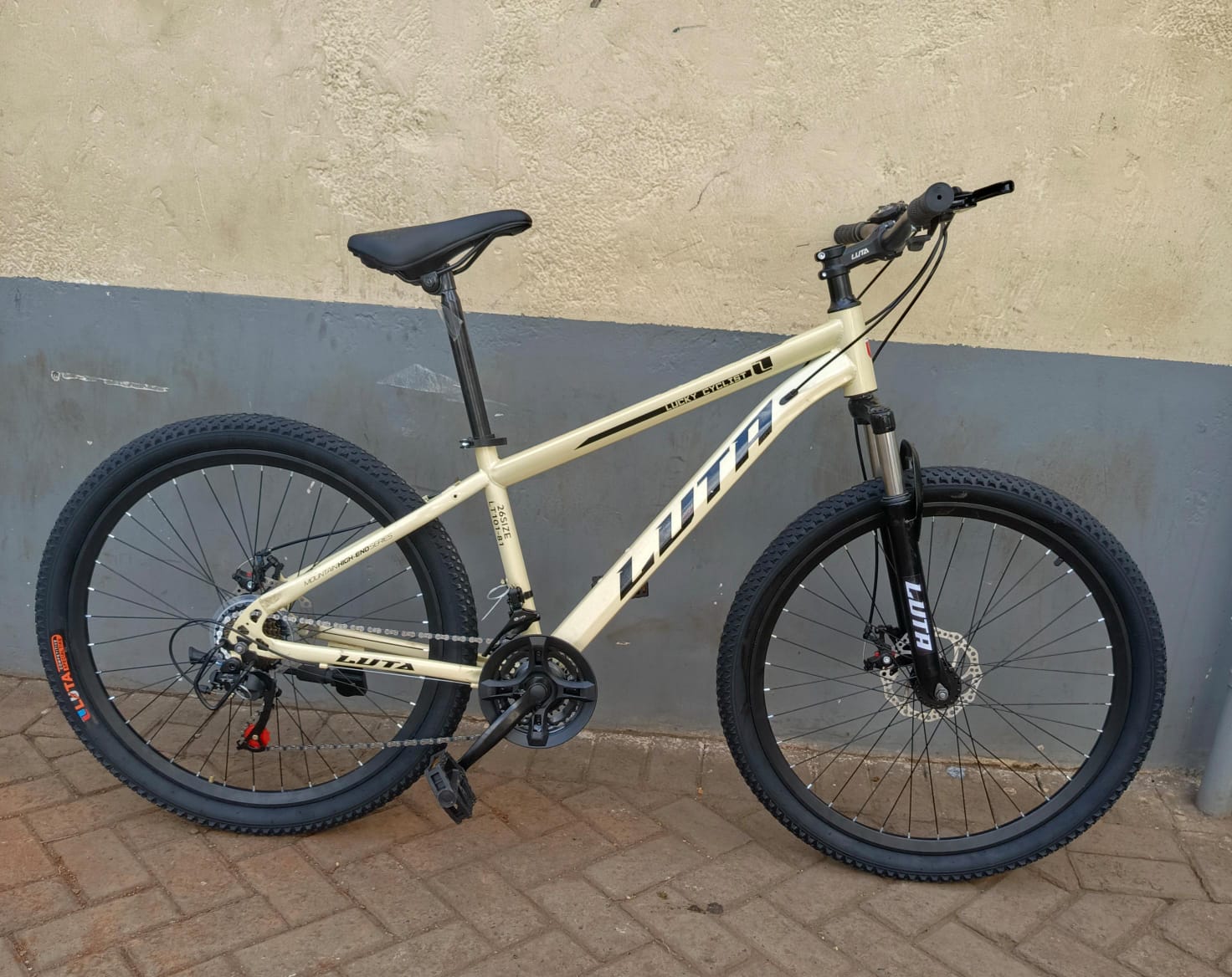 Luta Size 26 Mountain Bike – Sturdy Off-Road Bicycle with Dual Suspension, All-Terrain Tires, and Front/Rear Disc Brakes for Teens & Adults