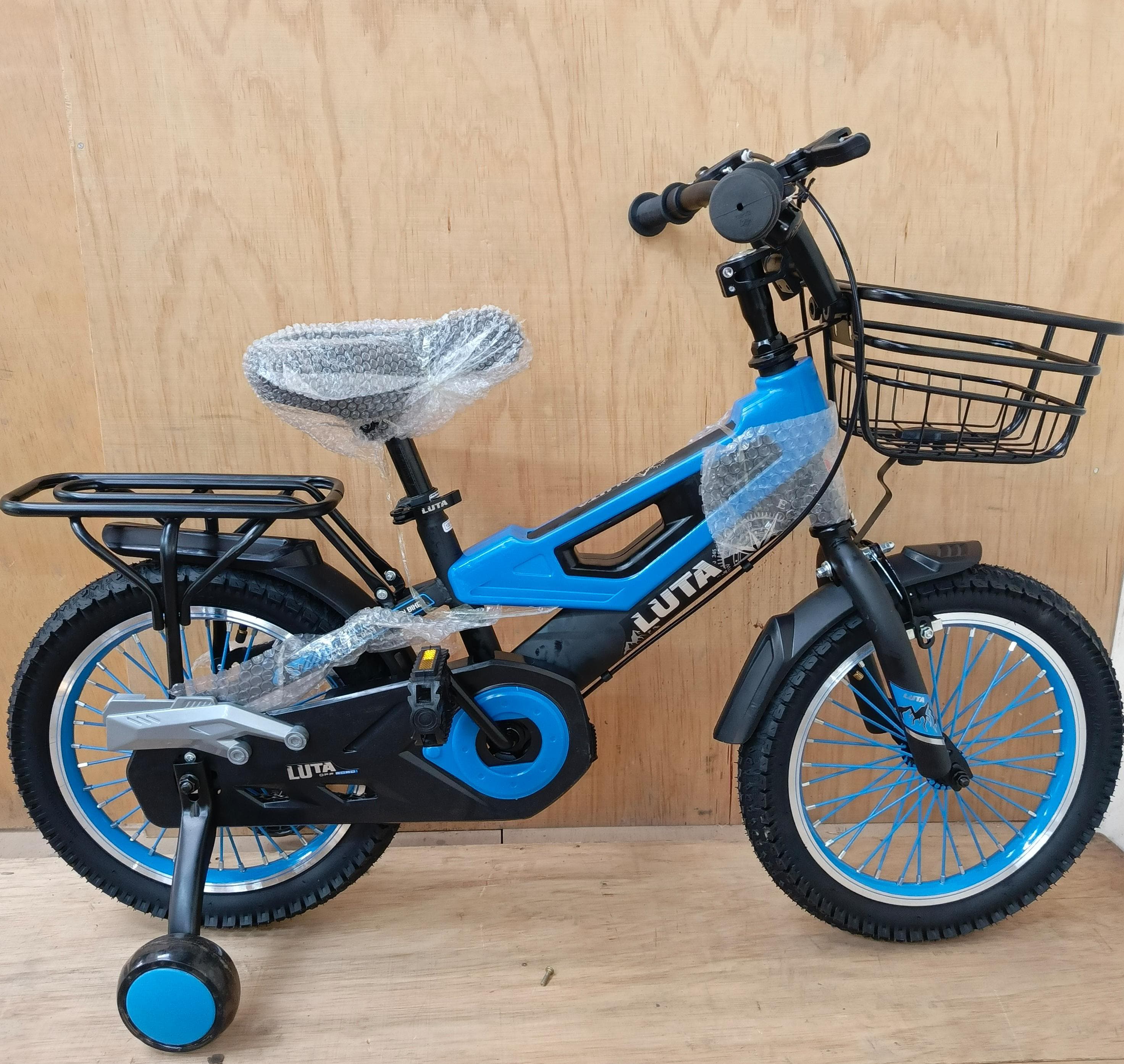 Luta Size 16 Kids Bicycle with Back Seat – Dual Seat Design, Training Wheels, Sturdy Steel Frame & Mudguards | Ideal for Ages 4–7 Beginner Riders