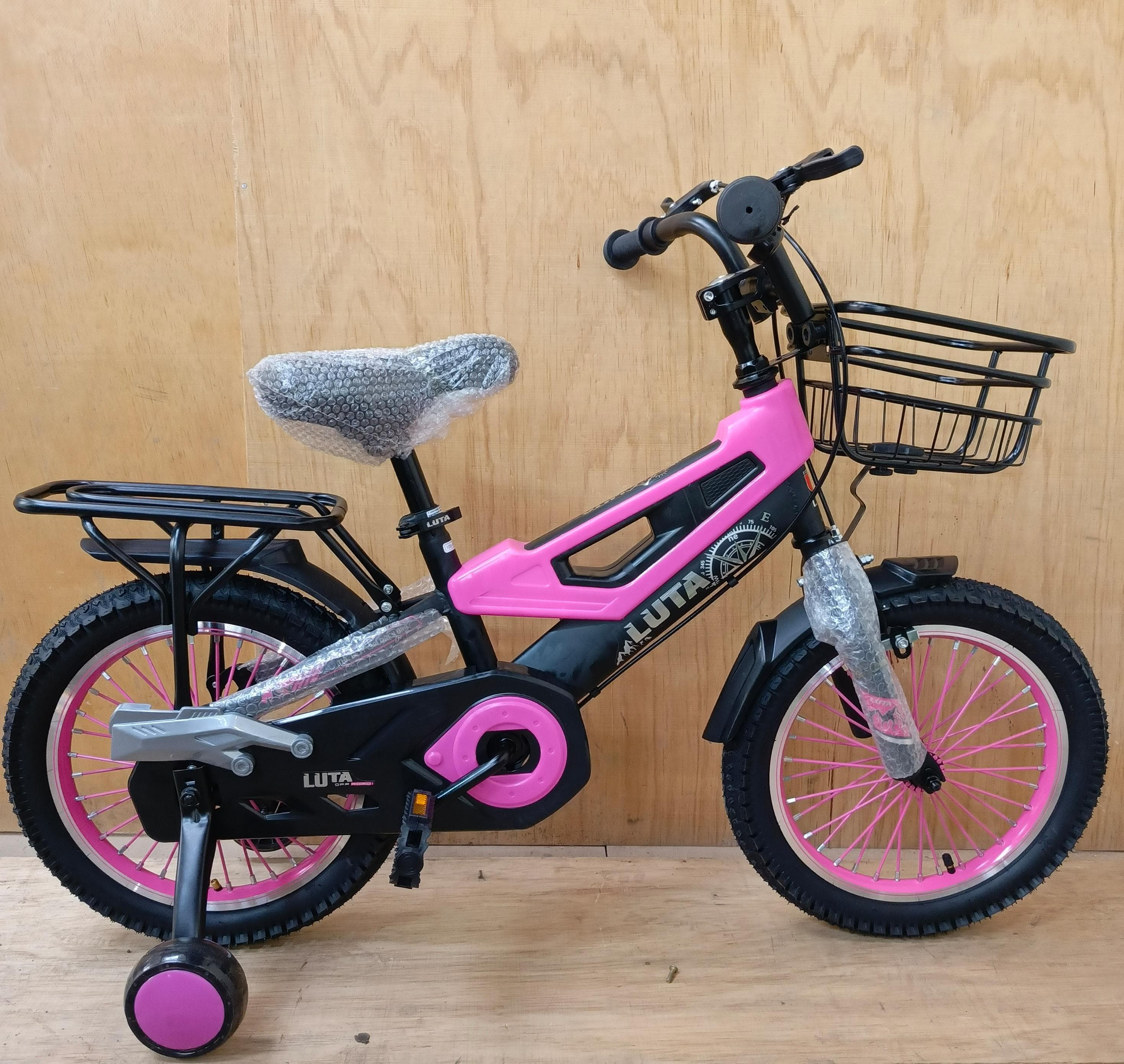 Luta Size 16 Kids Bicycle with Back Seat – Dual Seat Design, Training Wheels, Sturdy Steel Frame & Mudguards | Ideal for Ages 4–7 Beginner Riders