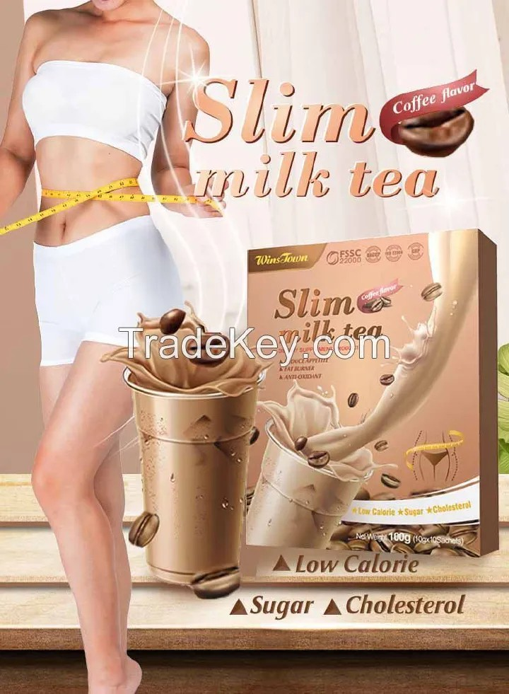 Wins Town Slim Milk Tea Quick 14 Days Detox Flat Tummy Tea Slimming Milk Tea- Coffee Flavour