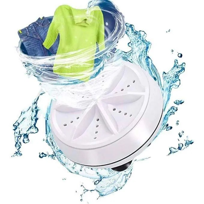 Mini Compact Portable Washing Machine For Underwear Clothing Foldable Dorm-Friendly Design With Rotating Wave Vibration