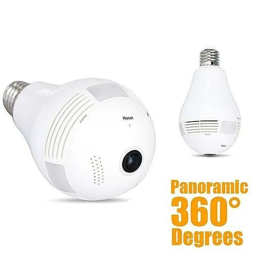 Nanny Camera , Panoramic 1080P 360 Degree Night Vision , Wifi Light Bulb Camera