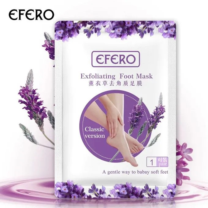 Efero Exfoliating Foot Mask Pedicure Socks Exfoliation for Feet Mask Remove Dead Skin Heels Foot Peeling Mask for Legs with lavender extract Beauty and skin care product