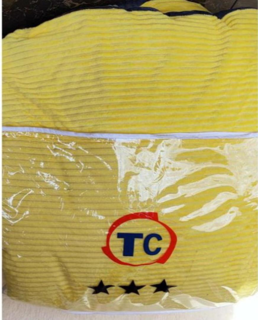 Yellow Velvet Woolen Duvet Blanket Set with 2 pillow cases and 1 bedsheet