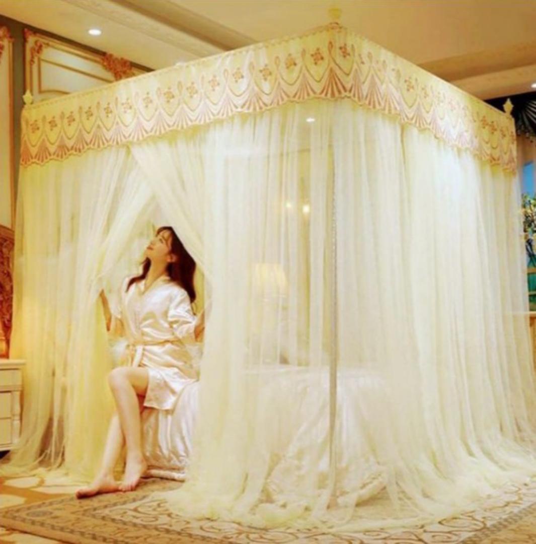 4*6,5*6,6*6 White four stand Metallic Mosquito Net