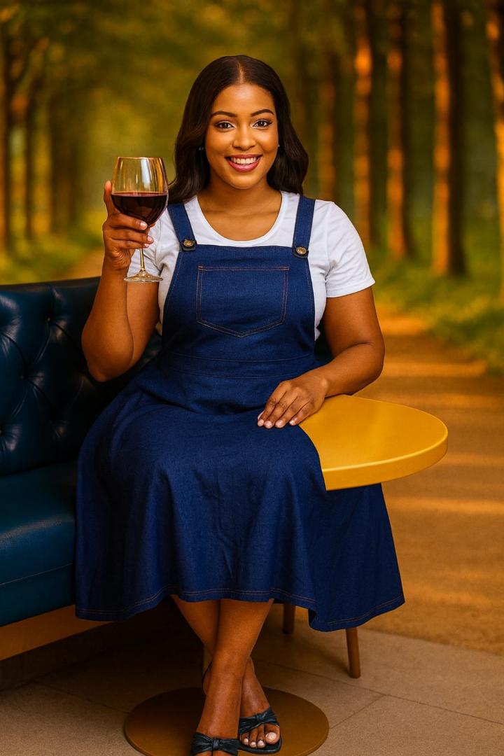 Maxi denim  dungaree dress set