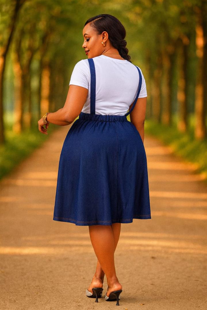 Denim dress + t-shirt