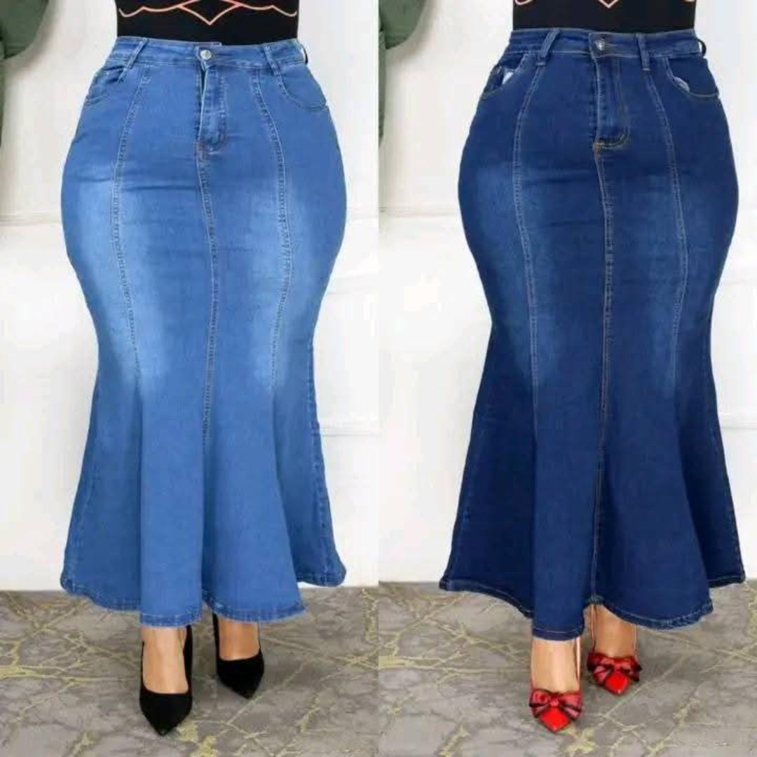 Denim maxi skirts